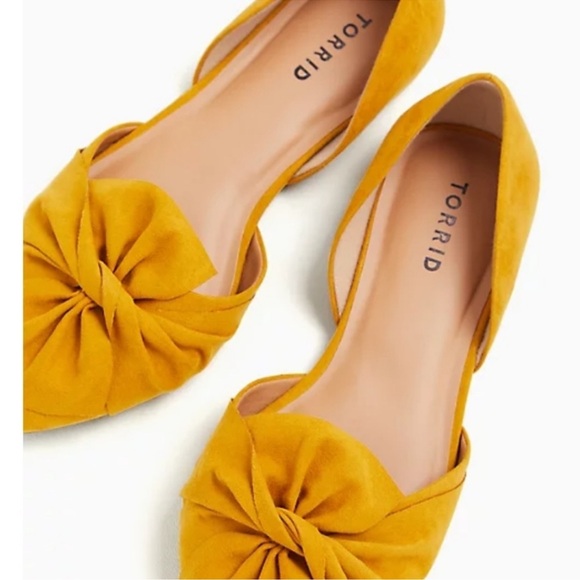 Torrid Mustard Pointed Toe Suede Slip-On Flats - Picture 2 of 12